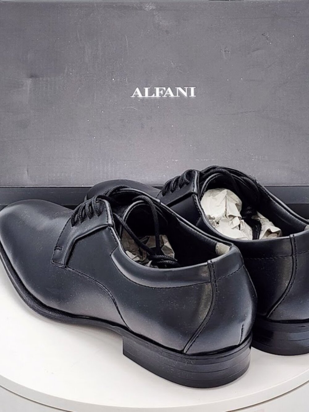 Alfani Andrew Black Plain Toe Derby Dress Shoes Men’s Size 11.5 M New - Picture 5 of 11